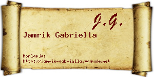 Jamrik Gabriella névjegykártya